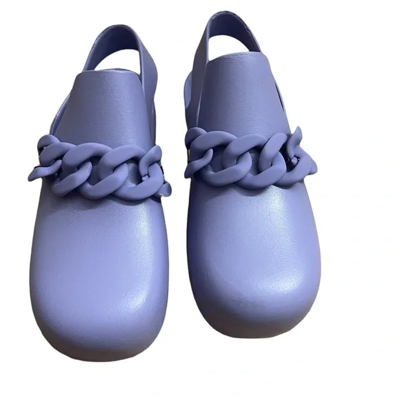 YOKI PURPLE HARRET CHAIN ACCENT SLING CLOGS - Picture 2 of 8